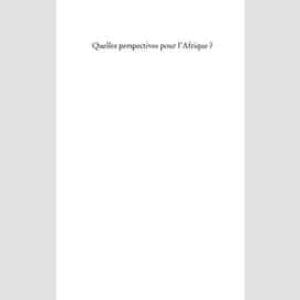 Quelles perspectives pour l'afrique ?