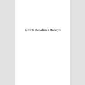 La vérité chez alasdair macintyre