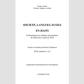 Société, langues, école en haïti