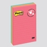 3/pkg post-it 4x6 ligne neon