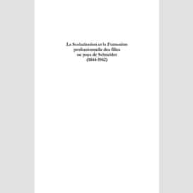 La scolarisation et la formation professionnelle des filles