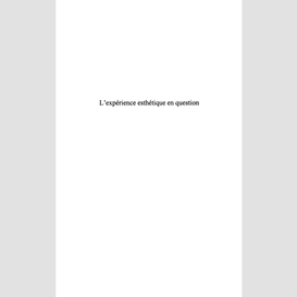 L'expérience esthétique en question