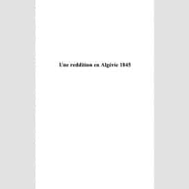 Une reddition en algérie 1845