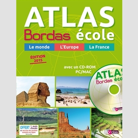 Atlas bordas ecole +cd-rom pc/mac 2016