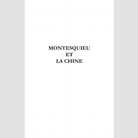 Montesquieu et la chine