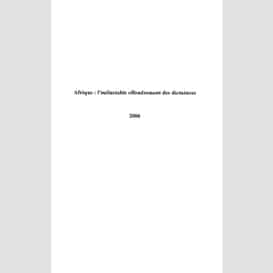 Afrique l'inéluctable effondrement des dictatures