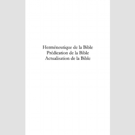 Herméneutique de la bible