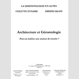 Architecture et gérontologie