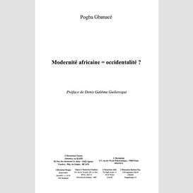 Modernité africaine = occidentalité ?