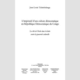 L'impératif d'une culture démocratique en république démocratique du congo