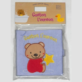 Gaston l'ourson livre-tissu bleu
