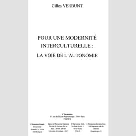 La modernité interculturelle