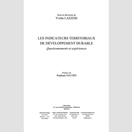Les indicateurs territoriaux de développement durable
