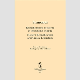 Sismondi : republicanisme moderne libera