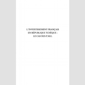 L'investissement français en république tchèque