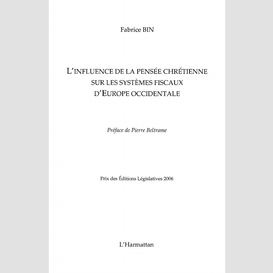 L'influence de la pensée chrétienne sur les systèmes fiscaux d'europe occidentale