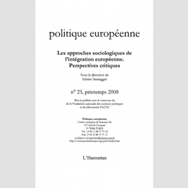 Les approches sociologiques de l'intégration européenne