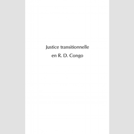 Justice transitionnelle en rd congo