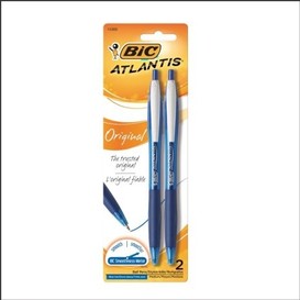 2/pqt stylo rt med bleu glide