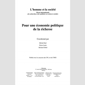 Pour une économie politique de la richesse