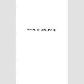 Racine et shakspeare