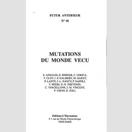 Mutations du monde vécu