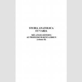 Studia anatolica et varia