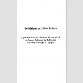 Esthétique et schizophrénie