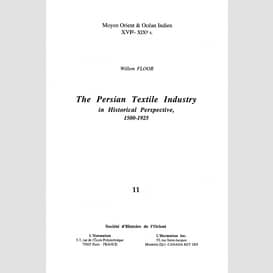 The persian textile industry in historical perspective 1500-1925