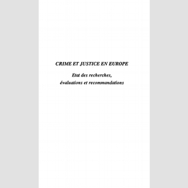 Crime et justice en europe