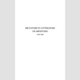 Dictature et littérature en argentine