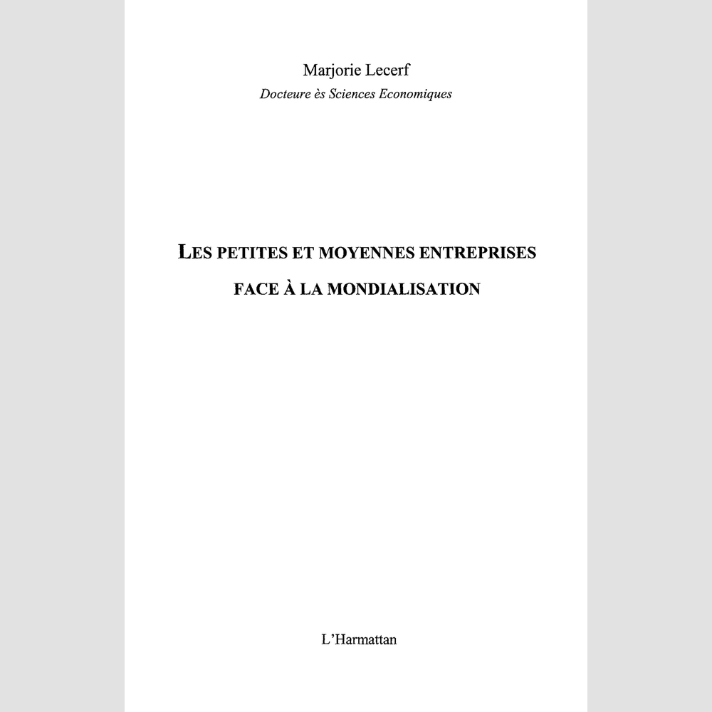 Petites Et Moyennes Entreprises Face à L - 