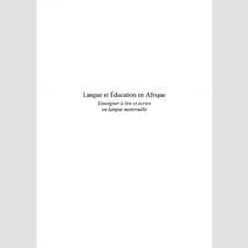 Langue et éducation en afrique