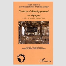 Culture et développement en afrique