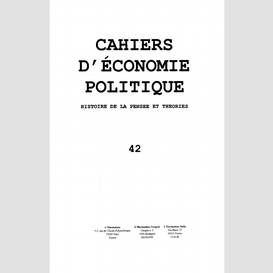 Cahier d'économie politique no. 42