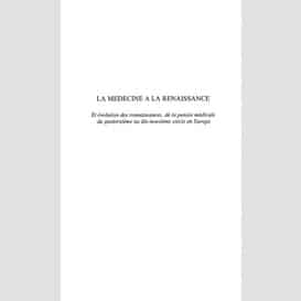 La médecine à la renaissance