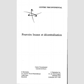 Pouvoirs locaux et décentralisation