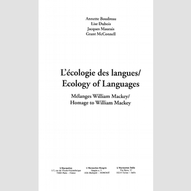 Ecologie des langues - ecologyof languages