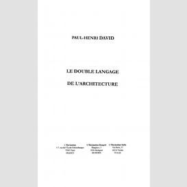 Le double langage de l'architecture