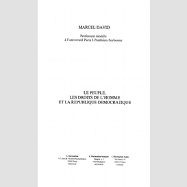 Le peuple, les droits de l'homme, et la république démocratique