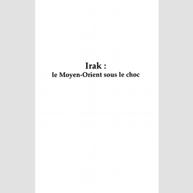 Irak le moyen-orient sous le choc