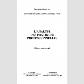 L'analyse des pratiques professionnelles