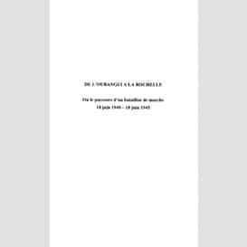 De l'oubangui à la rochelle ou le parcours d'un bataillon de marche