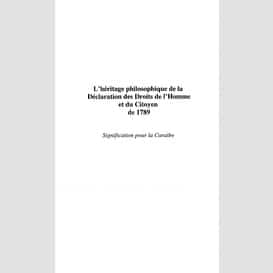 L'heritage philosophique de ladeclaration des droits de l'h