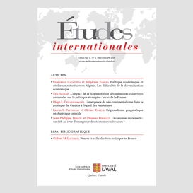 Études internationales. vol. 50 no. 1, printemps 2019