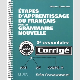 Etape appren. francais sec.2/corrige