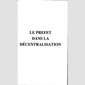 Préfets dans la décentralisation