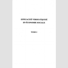 Efficacité versus équité en économie sociale