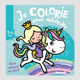 Princesses et licornes (coloriage)