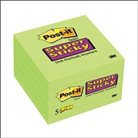 5/pqt post-it 3x3 450 fles/bloc vert